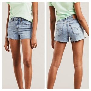 Levis Mile High Rise Raw Cutoff Denim 